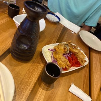 Kusshi - Soft Shell Crab Tempura and house sake - Sushi Bars Near Me - Arlington, Virginia