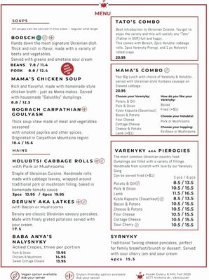 Menu photo 4 Kozak Ukrainian Eatery Vancouver, BC