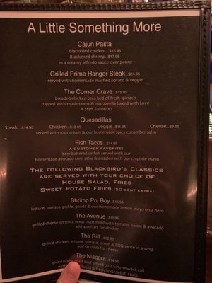 Menu photo 4 Blackbird's Bar & Restaurant Astoria, NY