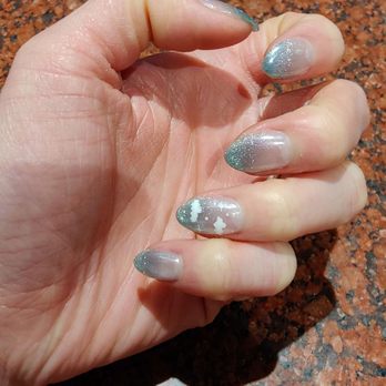 Chloe Beauty - Mani - ombre with chrome powder and cloud design - Nail Salons Near Me - Las Vegas, Nevada