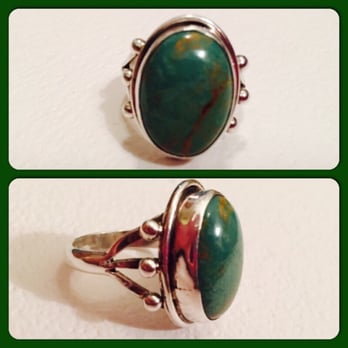 Turquoise Trading Post - Green turquoise ring set in sterling silver 7-20-15. - Jewelry Near Me - Austin, Texas