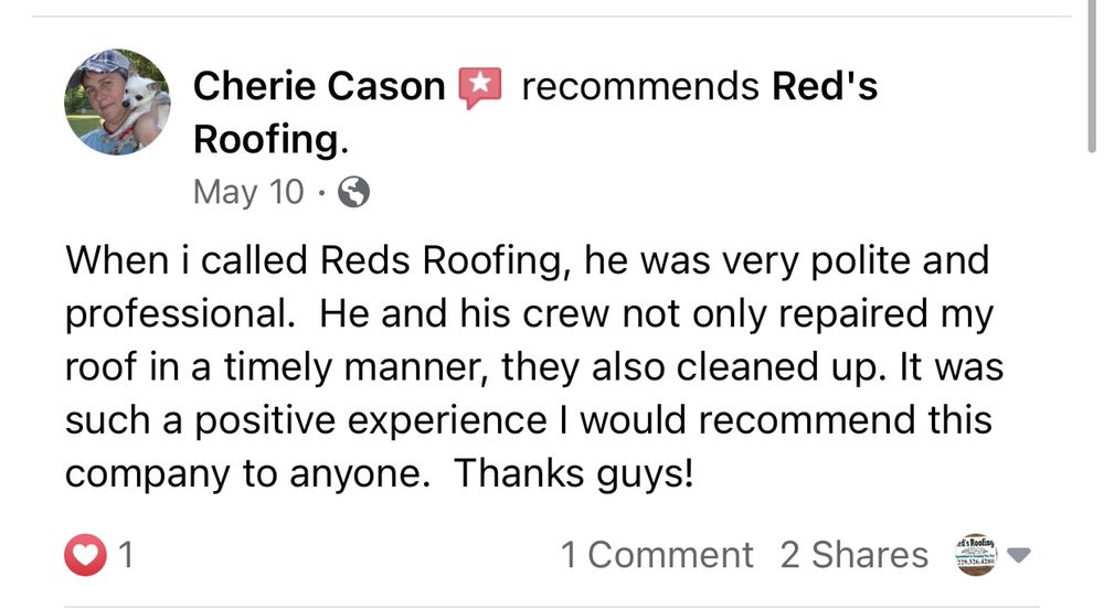 Slide of Red's Roofing & Construction