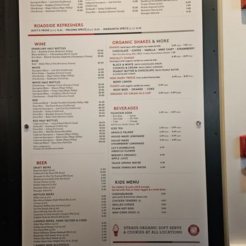 Gotts Roadside - Drinks and kids menu July 2026 - Burgers Near Me - Napa, California