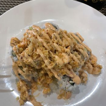 Tokyo Sushi Bar - This is the delicious volcano roll. The stuff on top is like a bread crumb overall super delicious. - Japanese Near Me - Tampa, Florida