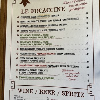 Sgrano - Menu - Tuscan Near Me - Florence, FI