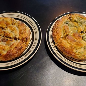 Bina’s Place - Beef burek (left), spinach and feta burek  (right) - Mediterranean Near Me - Chicago, Illinois