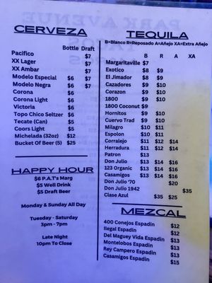 Menu photo 4 Park Avenue Tacos Denver, CO