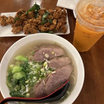 Dumpling Master - The popcorn chicken, clear broth noodle soup, and Thai tea were excellent. Definitely a must try! - Noodles Near Me - Rancho Cucamonga, California