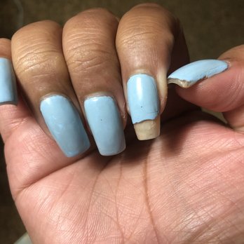 Blossom Nails - Very Disappointing ! Nail after two days of getting them done here smh - Nail Salons Near Me - Vallejo, California
