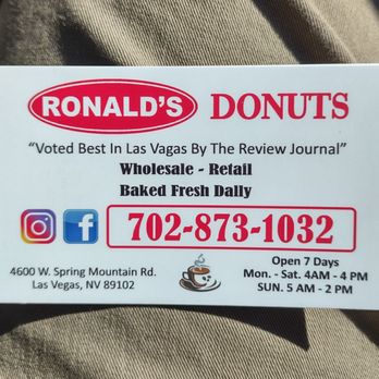 Ronald's Donuts - Donuts Near Me - Las Vegas, Nevada Ronald's Donuts - Donuts Near Me - Las Vegas, Nevada