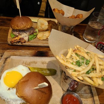 Finney's Crafthouse - Orange - Jalapeño burger with truffle fries and chipotle chicken sandwich with tots - New American Near Me - Orange, California