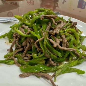 Amber Asian Restaurant - Sautéed Shredded Beef w/ Spicy Peppers. - Chinese Near Me - Flushing, New York