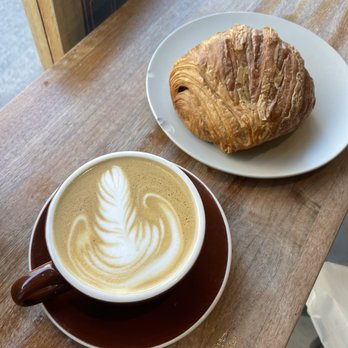 Plowshares Coffee Roasters - cappuccino and double choc croissant - Coffee & Tea Near Me - New York, New York