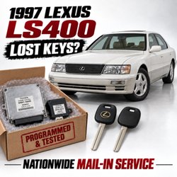 ACM Locksmith Group - 1997 Lexus LS400 lost-key replacement. ECU and immobilizer programmed and tested with two keys through our nationwide mail-in service.