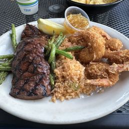 Carne asada and coconut shrimp