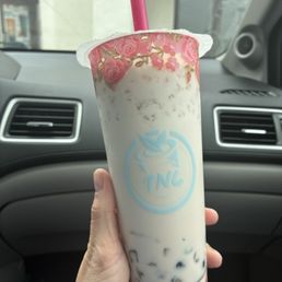 Taro milk tea with boba