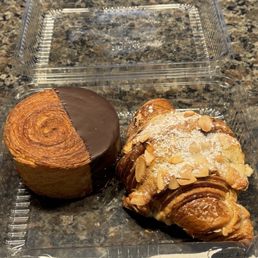 Croissant roll with hazelnut filling and Almond Croissant