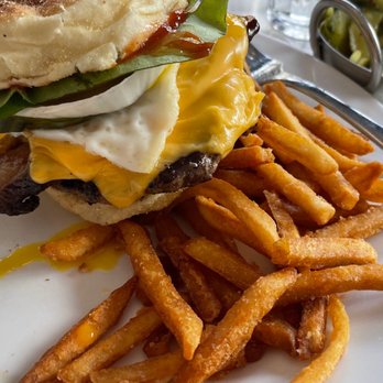 Willa's - The smash burger after I stacked it. Messy but good. - New American Near Me - Tampa, Florida Willa's - The smash burger after I stacked it. Messy but good. - New American Near Me - Tampa, Florida