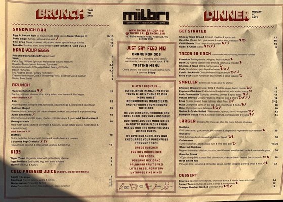 Menu photo 3 The Milbri Rosebud, VIC Menu photo 3 The Milbri Rosebud, VIC