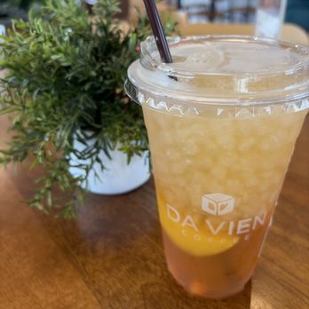 Da Vien Coffee - Peach tea with no adjustments - Desserts Near Me - Cypress, California Da Vien Coffee - Peach tea with no adjustments - Desserts Near Me - Cypress, California