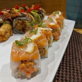 Kazoku Sushi - S&T roll perfect for salmon lovers - Sushi Bars Near Me - Troy, Michigan Kazoku Sushi - S&T roll perfect for salmon lovers - Sushi Bars Near Me - Troy, Michigan