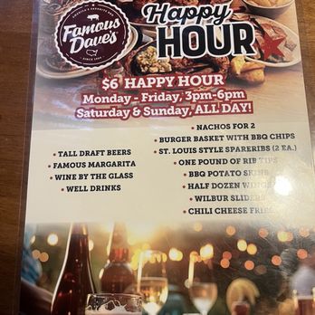 Famous Dave's Bar-B-Que - Happy hour specials - Barbeque Near Me - Reno, Nevada
