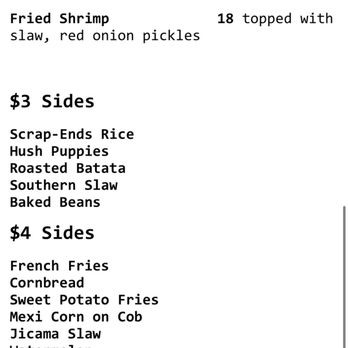 Tin Box - Sides menu - Barbeque Near Me - Vieques, Puerto Rico