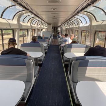 Amtrak - 2nd part of sky view lounge on newer trains (with tables) - Train Stations Near Me - Austin, Texas Amtrak - 2nd part of sky view lounge on newer trains (with tables) - Train Stations Near Me - Austin, Texas