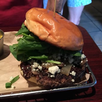 Hops Burger Bar - College Hills Blues Burger - Burgers Near Me - Greensboro, North Carolina
