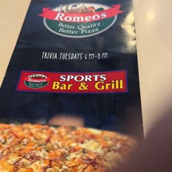 Romeos Pizza - Menu cover