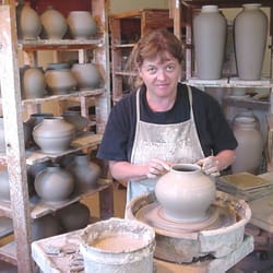 Blue Spruce Pottery - "Throwing " on a potters wheel