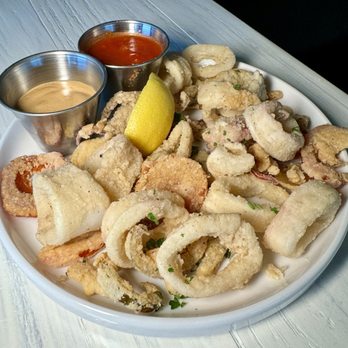 Flock & Herd Gastropub - Calamari and cherry peppers - Cocktail Bars Near Me - Rocky Hill, Connecticut Flock & Herd Gastropub - Calamari and cherry peppers - Cocktail Bars Near Me - Rocky Hill, Connecticut