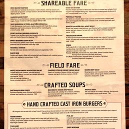 Menu as of Jan 2020
