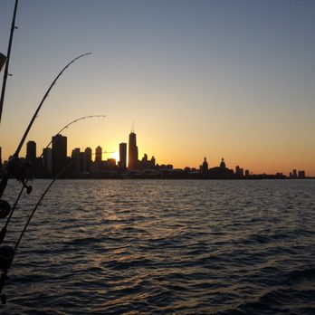 Storm Warning Chicago Fishing Charters - AWESOME sunset from Boat - Fishing Near Me - Chicago, Illinois