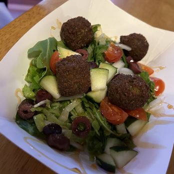 The Drawing Board - Chopped Salad with Falafel and Hot Honey - New American Near Me - Saint Louis, Missouri