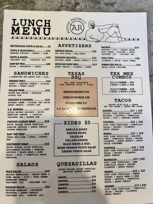 Menu photo 2 Austin Republic North Palm Beach, FL