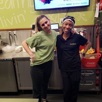 Saladworks - Lauren left and Sanaisha right with big smiles. - Salad Near Me - Westfield, Indiana