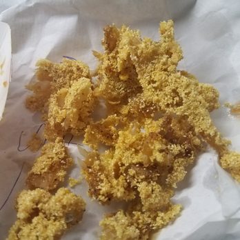Quick Bite - This is ALL the skin on the fish. A MESS! I will never eat here again. I MIGHT have eaten 3 bites of fish meat. This is ALL I had left over. - Fast Food Near Me - Oakland, California