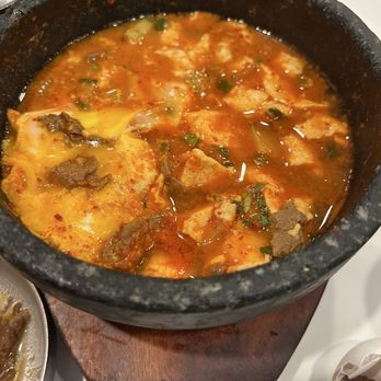 Jeonju Hostetter - Beef Tofu Soup in Stone Pot - Korean Near Me - San Jose, California Jeonju Hostetter - Beef Tofu Soup in Stone Pot - Korean Near Me - San Jose, California
