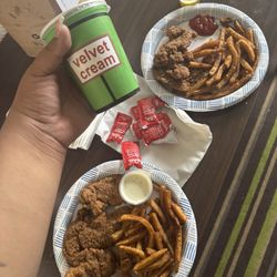 Velvet Cream - Medium fries and medium tenders and a small ice cream (16 oz)
