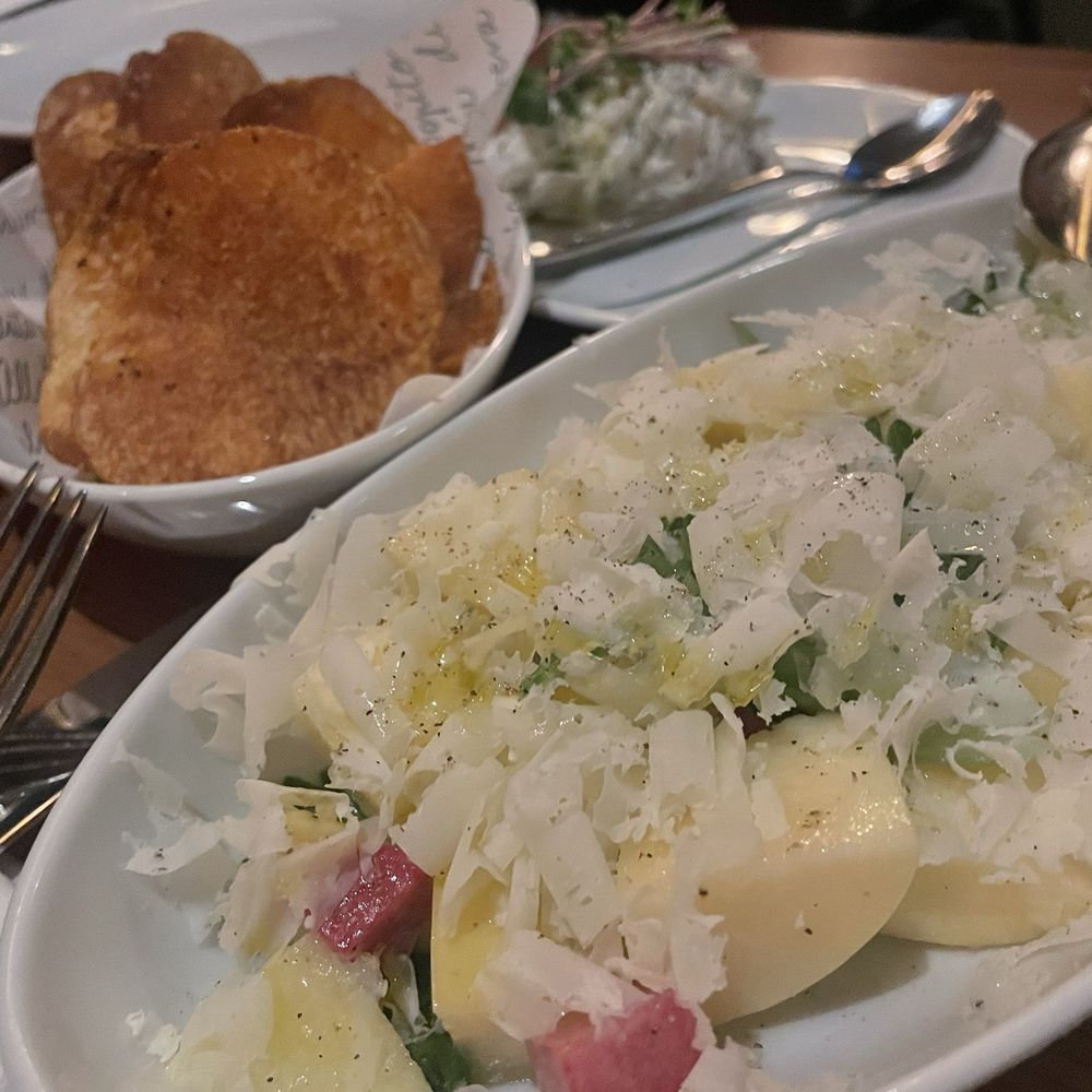 Osteria Elio Volpe - Aurora gold apple salads & Baccala mantecato ling cod with chips - Italian Near Me - Vancouver, British Columbia Osteria Elio Volpe - Aurora gold apple salads & Baccala mantecato ling cod with chips - Italian Near Me - Vancouver, British Columbia