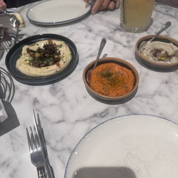 Hamsa - Lamb Hummus Baba Ganoush Muhamara - Mediterranean Near Me - Houston, Texas