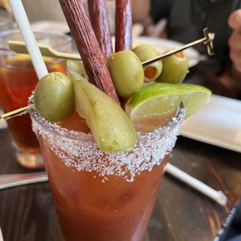 Bosscat Kitchen & Libations - Bloody Mary with extra garnish - New American Near Me - Irvine, California