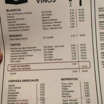 El Sur - Menu - Tapas Bars Near Me - Madrid, M