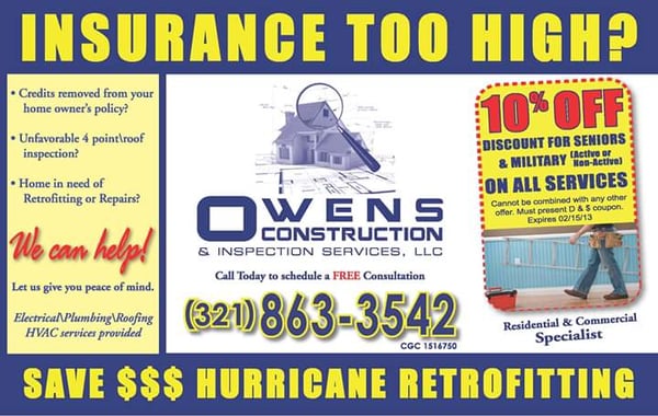 OWENS CONSTRUCTION AND INSPECTION SERVICES 3535 N Hwy US 1 Cocoa 