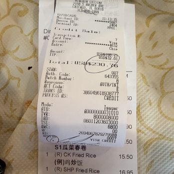 MingHin Cuisine - Receipt - Seafood Near Me - Chicago, Illinois MingHin Cuisine - Receipt - Seafood Near Me - Chicago, Illinois
