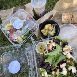 Tin Shop Coffee House - Cobb salad, apple pecan salad, turkey panini, German potato salad, iced coffee