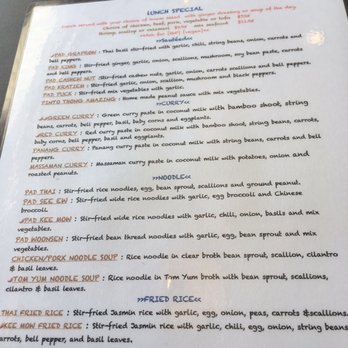 Pinto Thong Thai Cuisine - Lunch menu - Thai Near Me - Deptford, New Jersey