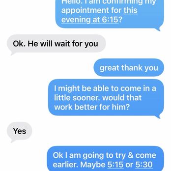 Daily Health - Text messages with the lady today about asking to come in earlier - Massage Near Me - Daly City, California Daily Health - Text messages with the lady today about asking to come in earlier - Massage Near Me - Daly City, California