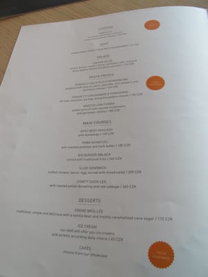 Menu photo 3 Oblaca restaurace Prague, PR
